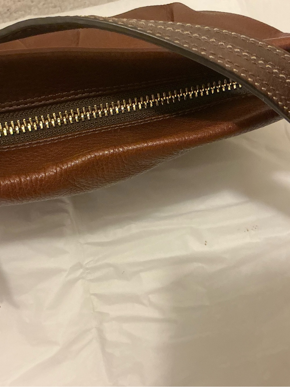 Coach 12917 Hamptons Brown Pebbled Leather Shoulder Bag with Gold-Tone Hardware - Picture 5 of 9